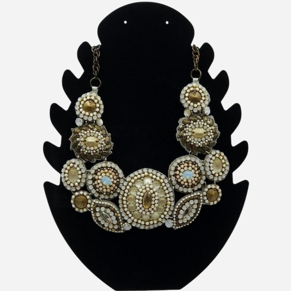 CHICO'S Molly Bib‎ Statement Necklace in Neutral Colors